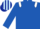 Royal blue,white epaulettes, light blue and dark Blue striped cap