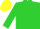 Lime green, yellow cap