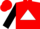 Red, white 'team talmadge', 't' in white triangle frame, black sleeves