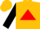 Gold, red triangle, black slvs