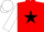 Red, black star, white sleeves & cap