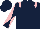 Dark blue, pink epaulettes, dark blue and pink diabolo on sleeves, dark blue cap
