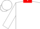 White, red bar s brand,  red collar