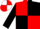 Red and black quarters white 's', red and black quartered sleeves