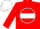 Red, white 'rcc' in white circle, white hoop and stripe on red sleeves, white cap