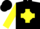 Black, yellow diamond cross, yellow sleeves