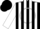 Black, white panels, white circle frame 'l/f', white sleeves, black 'franco' black cuffs
