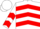 White, red 'cl', blue & red chevrons