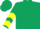 Hunter green, oak tree in yellow sun, yellow chevrons on sleeves