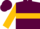 Maroon, gold hoop, gold band and cuffs on sleeves
