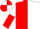 Red and white (halved), sleeves reversed, quartered cap