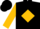 Black, 'bre' on gold diamond, gold sleeves