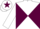 White & maroon diabolo, maroon star on cap