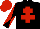 Black, Red Cross of Lorraine, diabolo on sleeves, Red cap