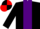 Black, purple stripe, black and red quartered cap