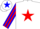 White, white 'e/b' on red star, blue and red star stripe on sleeves