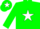 Green, green 'r' on white star, white 'rosinski' and white star stripe on opposing sleeves