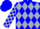 Blue, silver band of diamonds, checked sleeves