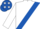 White, royal blue sash, royal blue cap, white stars