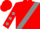 Red, grey dot sash, grey dots on sleeves