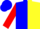 Blue & yellow vertical halves,red sleeves,condor emblem on front & back