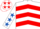White & red chevrons, white sleeves, royal blue stars, royal blue cap, red stars