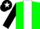 Kelly green, white panel, black sleeves, black cap, white star