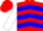 Red,blue chevrons, white sleeves