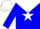 Blue, white star, blue 'jjj' on white yoke, blue and white cap