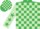 Emerald green & light green check, light green sleeves, emerald green stars, emerald green & light green check cap