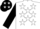 White, with tricolored stars, black sleeves