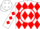 White, red circle, red diamonds