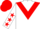 White, red chevron, white sleeves, red stars, red cap, white peak