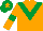Orange, Emerald Green chevron and armlets, Emerald Green cap, Orange star