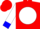 Red, blue 'ls' on white ball, red and blue bands, blue cuffs on white sleeves