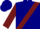 Navy blue, burgundy sash, burgundy sleeves