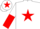 White, Red star on body and cap, halved sleeves