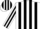 White, black stripes with black 'w'