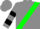 Gray, green cross sash, black hoops on slvs