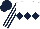 White, dark blue triple diamond, striped sleeves and cap