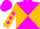 Magenta and gold diagonal quarters, gold sleeves, magenta diamonds