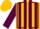 Gold, maroon stripes, maroon seams on slvs