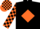 Black, dayglo orange diamond, checked sleeves and cap