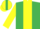 Emerald green, yellow stripe and sleeves