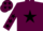 Maroon, black star, maroon sleeves, black stars, maroon cap, black stars