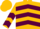 Gold, maroon chevrons, maroon chevrons on sleeves