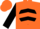 Orange, orange 'vp' on black ball, orange chevrons on black sleeves