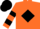 Orange, orange 'lt' in black diamond, black hoops on sleeves, orange and black cap