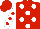 Red, white spots, white sleeves, red spots, red cap