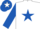 White, royal blue star and sleeves, royal blue cap, white star